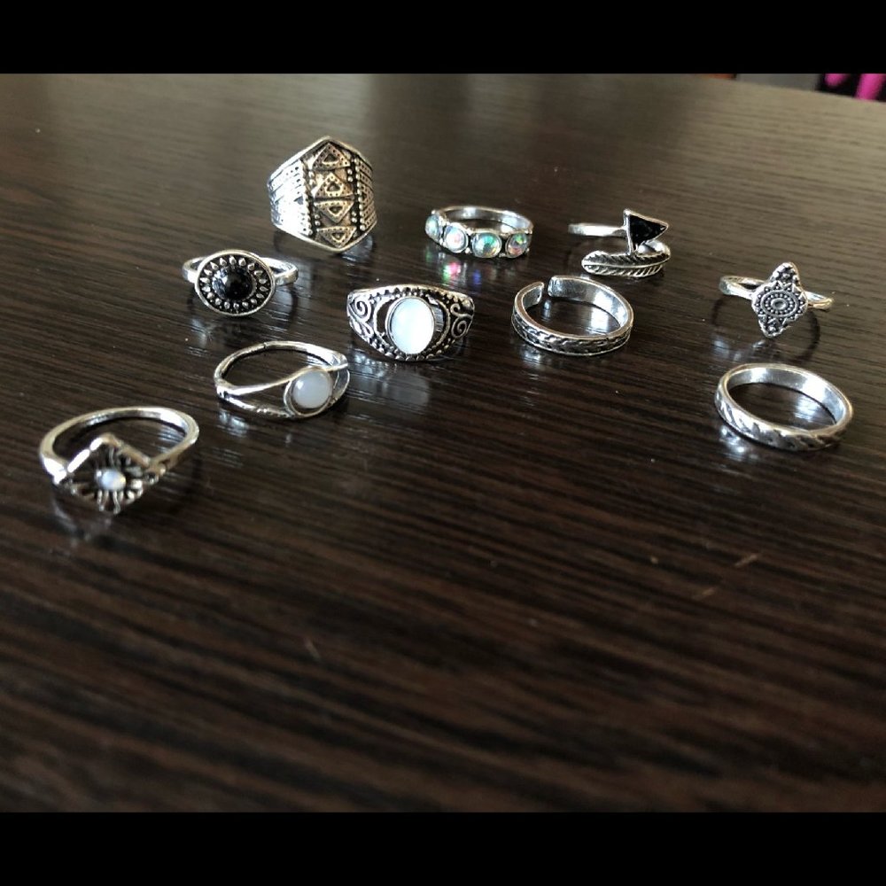 πβ¨ Black Boho Ring Set - Picture 4 of 6